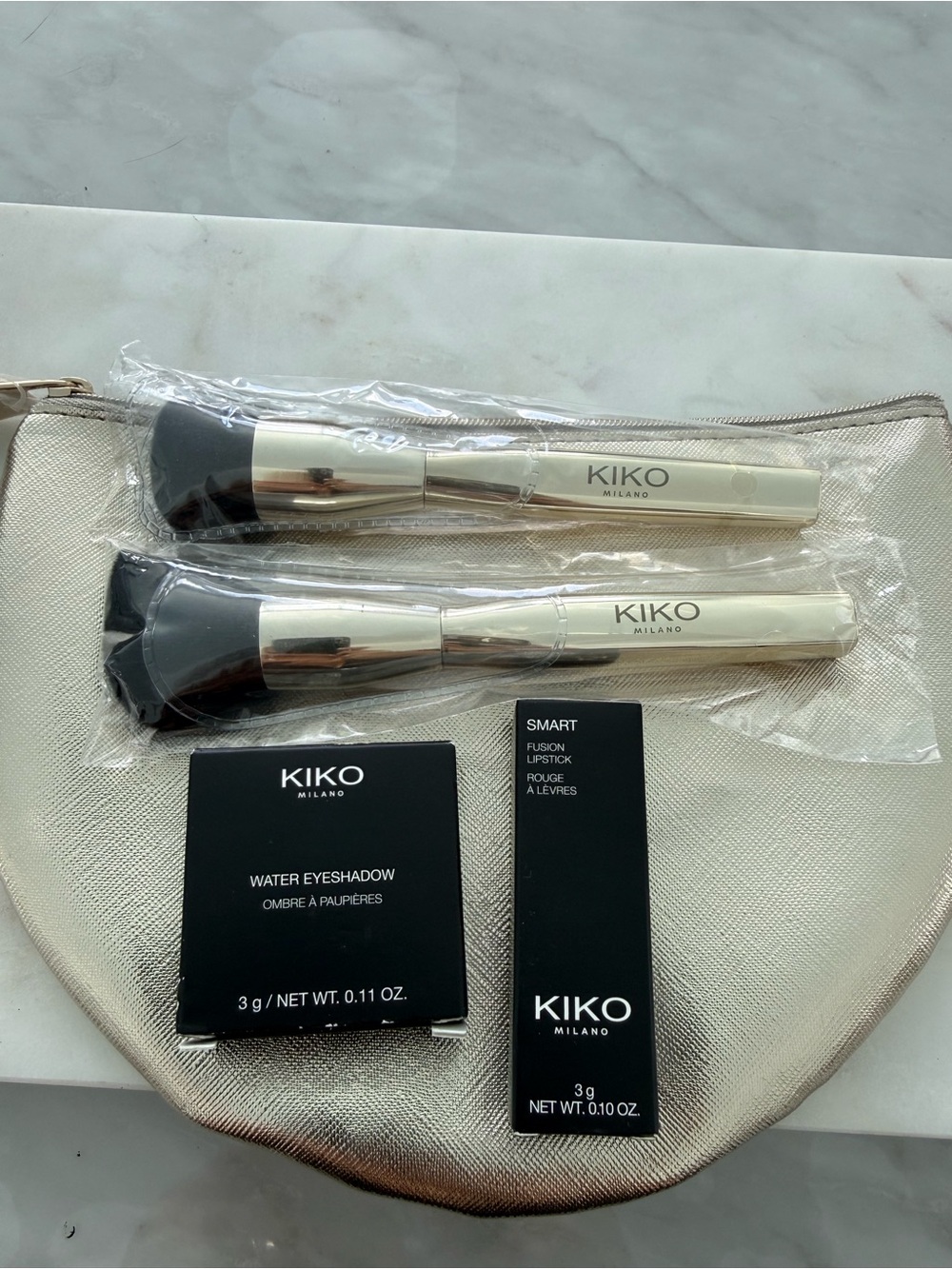 KIKO Milano Brush Set & Makeup Trio - Gold and Black